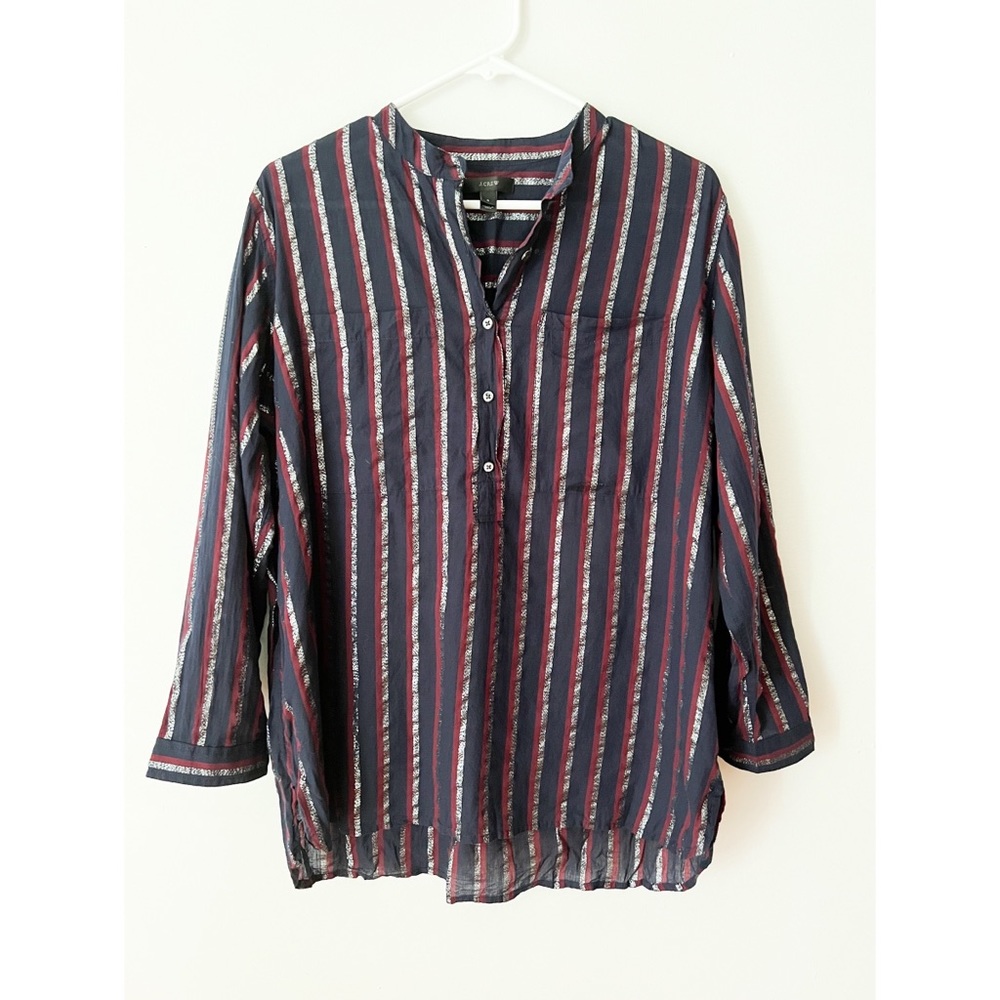 J. Crew Silver Threaded Top